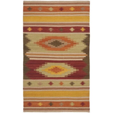 Safavieh 4 x 6 ft. Small Rectangle Contemporary Kilim Brown and amp; Multi Color Accent Rug NVK176A-4